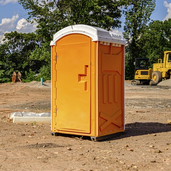 how often are the porta potties cleaned and serviced during a rental period in Stephens